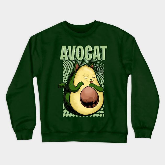 cat avocado funny Crewneck Sweatshirt by the house of parodies